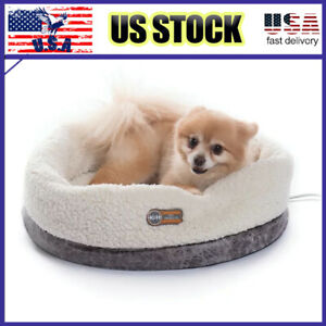 Indoor Heated Cat Bed Pet Bed Warmer Heated Pet Bed Electric Heating US
