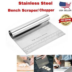Stainless Steel Bench Scraper / Chopper With Ruler Dough Cutter Chopper Kitchen