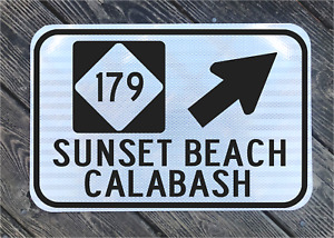 CALABASH SUNSET BEACH North Carolina HWY 179 road sign 12