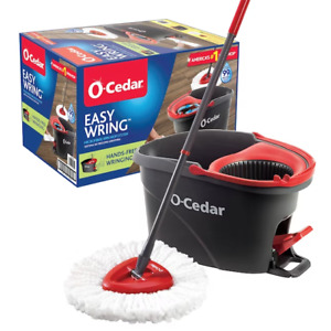 O-Cedar EasyWring Microfiber Spin Mop and Bucket System - Red