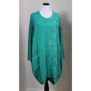 ELEMENTE CLEMENTE Oska Sz 1 S Small Teal Linen Tunic Top Nayso Shirt NWT