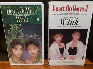Lot 2 Japanese City Pop VHS Cassette Tapes Wink Heart On Wave 1 & 2 Vaporwave