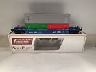 RIGHT OF WAY 3-RAIL APL DOUBLE STACK CAR W/ INTERMODAL CONTAINERS O SCALE HUSKY