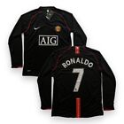 Ronaldo Manchester United Black Long Sleeve Retro Jersey 08/09 Size Small