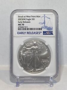 New Listing2023(W) Silver Eagle Early Releases Struck At West Point NGC MS70