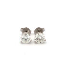 Designer 14K White Gold Round Diamond Solitaire Stud Earrings