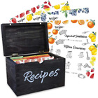 Baking & beyond Recipe Box Recipe Card Holder Box with 100 4X6 Inch Recipe