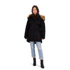 Canada Weather Gear Womens Black Faux Fur Parka Coat Outerwear M BHFO 3272
