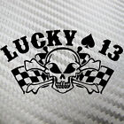 Lucky 13 Skull crossbones Sticker tattoo Decal car Window SOA skeleton 5