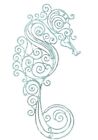 Metal Seahorse Lacey Look Distressed Design Coastal Teal 18 Inches Wall Decor