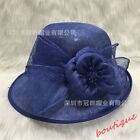 14colors British Retro Chic Women Elegant Sinamay Floral Church Cloche Derby Hat