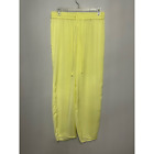 Open Edit Womens Pants Yellow Drawstring Satin Solid Casual Lounge Travel S New