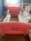 Girl’s Toddler Sleigh Bed pink and white step 2