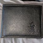Men's Beverly Hills Polo Club Wallet Black Tri-fold Leather