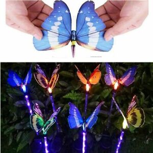 3PCS Solar Butterfly Lights RGB LED Garden Lamp Colorful Fairy Light Waterproof