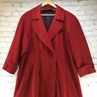Sanyo Carol Cohen 100% Wool Trench Coat Vintage Red Womens Sz 8 Long Flaw Lining