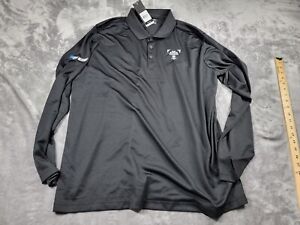 Adidas Golf XL Mens Polo shirt Black Long sleeve aeroready Byron Nelson AT&T