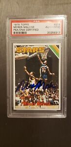 1975 Topps Moses Malone RC Auto - Signed Rookie - PSA DNA - LOW POP  HOT RC