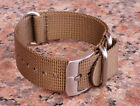 22mm Light Brown Luminox 3 SOLID Stainless Steel Rings, Buckle Nylon Watch Strap