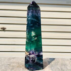 1.59lbNatural Beautiful Color Fluorite Crystal Obelisk Quartz Healing Wand Point