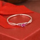 925 Sterling Silver Natural Ruby Stackable Women Ring Tiny Minimalist Jewelry