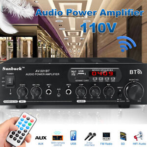 Hi-Fi 2 Channel Amp Sunbuck 2000W bluetooth Stereo Power Amplifier Receiver Home