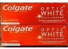 NEW Lot of (2) Colgate Optic White Stain Fighter Toothpaste, Clean Mint, 4.2oz