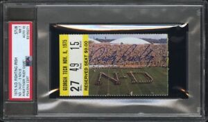 1975 Notre Dame RUDY GAME Autographed Ticket Stub PSA 7/Auto 10 HIGHEST GRADED