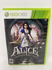 Alice: Madness Returns Microsoft Xbox 360 Case & Manual Only NO Game