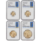 Set of 4 2024 American Gold Eagles NGC MS70 First Day of Issue 22KT Eagle coins