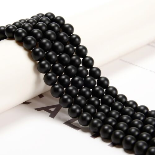 Black Onyx Matte Round Beads 4mm 6mm 8mm 10mm 12mm Approx 15.5