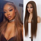 4/27/30 Synthetic Lace Front Wigs Long Straight Glueless Pre Plucked Highlights