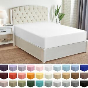 Mellanni Microfiber Fitted Sheet w/ Deep Pockets, Elastic All Around, 20+ Colors