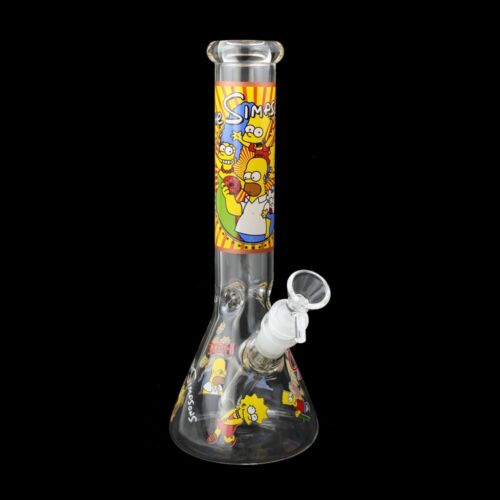 10'' Heavy Glass Bong Beaker Bubbler Hookah Tobacco Water Pipe w/downstem+bowl