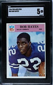 1966 Philadelphia Bob Hayes #58 Dallas Cowboys RC Rookie Card SGC 5 EX HOF