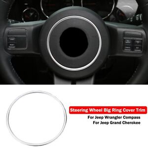 Steering Wheel Center Trim Bigger For 2011+ Jeep Wrangler Compass Patriot Silver (For: Jeep Wrangler JK)