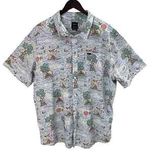 RVCA Button Down Shirt Regular Fit Tropical Print Size XXL