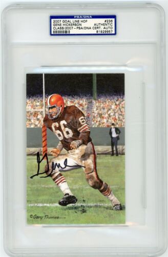 Gene Hickerson Signed Goal Line Art Card GLAC - PSA DNA