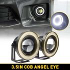 2Pcs White 3.5 Inch Round LED Fog Light Spot Driving Lamp w/ Blue Angel Eyes (For: 2022 Kia Rio)