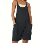Womens L Romper Shorts Jumpsuits Summer Comfortable Dark Gray Pocket Sleeveless
