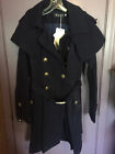 Juniors Size Med Military inspired Navy trench coat NWT