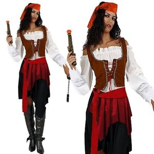 Ladies Pirates of the Caribbean Jack Sparrow Womens Cosplay Fancy Dress Costume