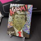 1/1 Hand-Painted & Engraved WALNUT WOOD Donald Trump KABOOM 💥