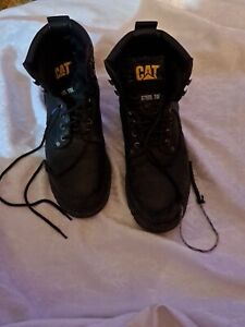 CAT Men's 12 Second Shift Caterpillar Black Ankle Work Boots - P89135