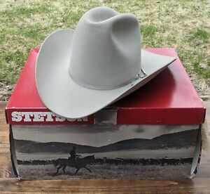 Rare Vintage 5X Beaver Felt Stetson Western Cowboy Hat Cameron 7 1/4 Silver Mist