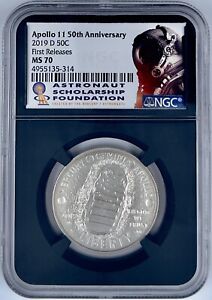 2019 D 50C Apollo 11 50th Anniversary Half Dollar NGC MS 70 First Releases