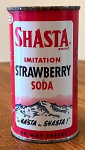 *Tough Flavor* Early Shasta Strawberry Flat Top Soda Can--Pre-Zip Code
