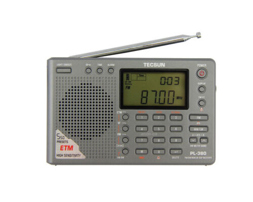 Used Tecsun PL380 DSP AM FM Shortwave LW PLL Radio Receiver PL-380 Gray