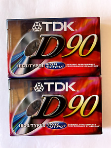 TDK D90 Type-I Blank Audio Cassette Tapes Lot of 2 Brand New Sealed