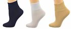 Sierra Socks Women's Cotton Diabetic  Ankle Turn Cuff 3 Pair Pack Socks For Mom